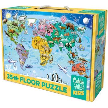 Puzzle Cobble Hill din 35 de piese - Harta lumii