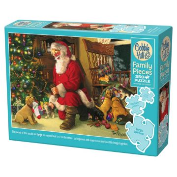 Puzzle Cobble Hill din 350 de piese XXL - Așteptând cadourile