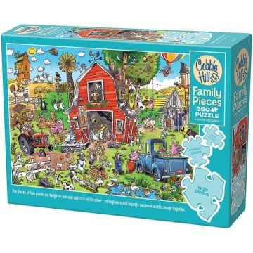 Puzzle Cobble Hill din 350 de piese XXL - Ghidușii la fermă