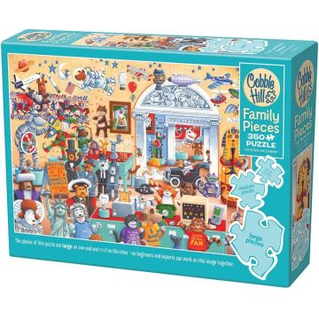 Puzzle Cobble Hill din 350 de piese XXL - Muzeul pisicilor și câinilor