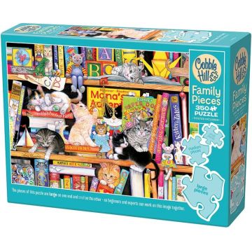 Puzzle Cobble Hill din 350 de piese XXL - Povești cu pisici