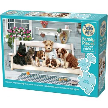 Puzzle Cobble Hill din 350 de piese XXL - Prieteni pe verandă