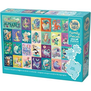 Puzzle Cobble Hill din 350 XXL piese - Alfabetul animalelor