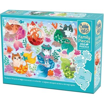 Puzzle Cobble Hill din 350 XXL piese - Pisici-sirene