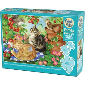 Puzzle Cobble Hill din 350 XXL piese - Prieteni sub cireș