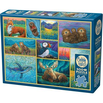 Puzzle Cobble Hill din 500 de piese - Animalele din Alaska