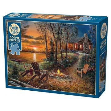 Puzzle Cobble Hill din 500 de piese - Apus la lac