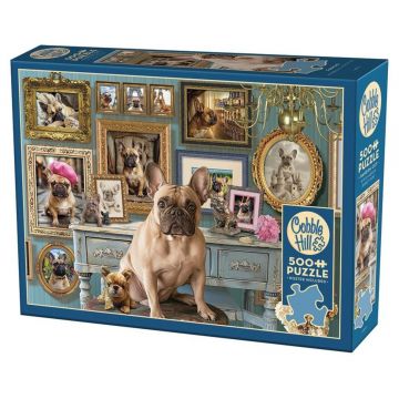 Puzzle Cobble Hill din 500 de piese - Bulldog francez