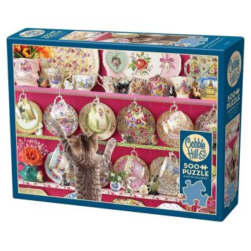 Puzzle Cobble Hill din 500 de piese - Ceai de după-amiază și pozne