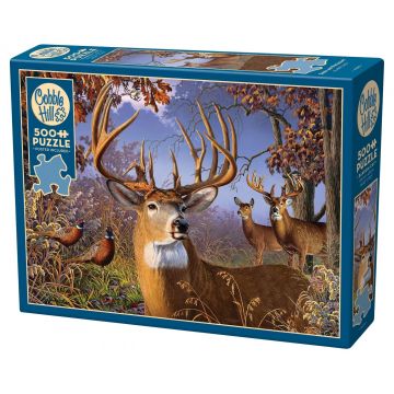 Puzzle Cobble Hill din 500 de piese - Cerb și fazan