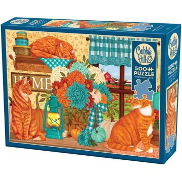 Puzzle Cobble Hill din 500 de piese - Confort de toamnă