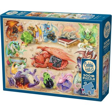 Puzzle Cobble Hill din 500 de piese - D20 Dragoni