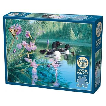 Puzzle Cobble Hill din 500 de piese - Golf cu irisi și păsări scufundătoare