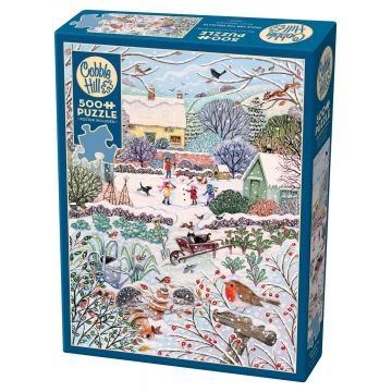 Puzzle Cobble Hill din 500 de piese - Idilă de zăpadă