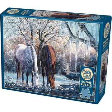 Puzzle Cobble Hill din 500 de piese - La marginea pârâului înzăpezit