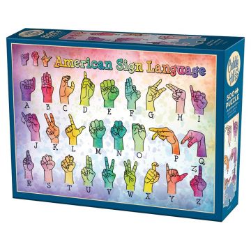 Puzzle Cobble Hill din 500 de piese - Limbajul semnelor american