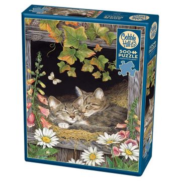 Puzzle Cobble Hill din 500 de piese - Pisicuțe adăpostite