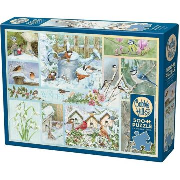 Puzzle Cobble Hill din 500 de piese - Poveste de iarnă în grădină
