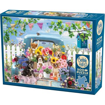 Puzzle Cobble Hill din 500 de piese - Poveste de vară pe roți