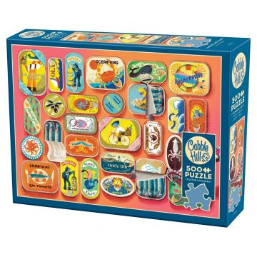 Puzzle Cobble Hill din 500 de piese - Sardine și prieteni marini