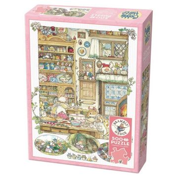 Puzzle Cobble Hill din 500 de piese - Sub tufișul de mure: Pregătiri pentru picnic
