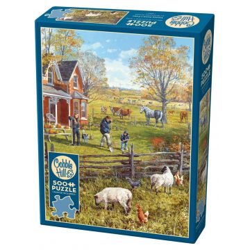 Puzzle Cobble Hill din 500 de piese - Viața la fermă