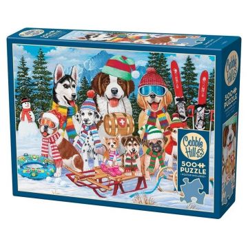 Puzzle Cobble Hill din 500 de piese - Zi de zăpadă