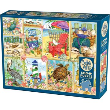 Puzzle Cobble Hill din 500 de piese - Zi însorită pe plajă
