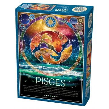 Puzzle Cobble Hill din 500 de piese - Zodiac: Pești