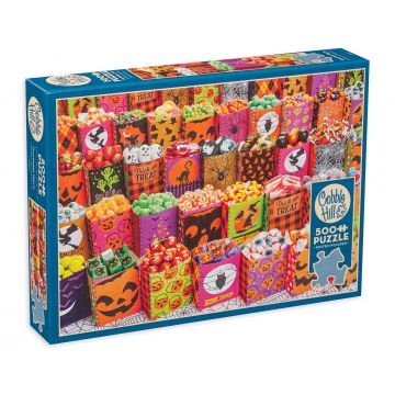 Puzzle Cobble Hill din 500 XXL de piese - Tratamente de Halloween