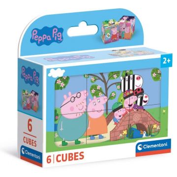 Puzzle cu cuburi Clementoni din 6 piese - Purcelușa Peppa