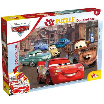 Puzzle cu două fețe Lisciani de colorat din 24 piese - Mașini