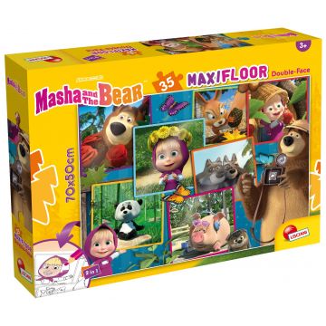 Puzzle cu două fețe Lisciani pentru colorare 35 de piese - Masha