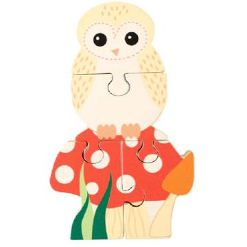 Puzzle din lemn Orange Tree Toys - Bufnițe de pădure