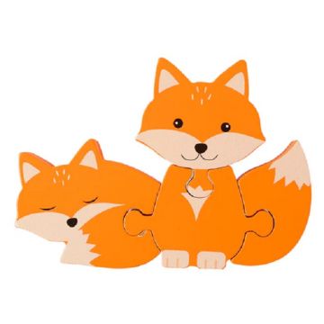 Puzzle din lemn Orange Tree Toys - Vulpițe