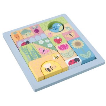 Puzzle educativ Montessori Orange Tree Toys - Grădină