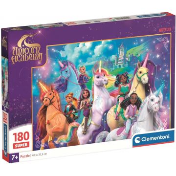 Puzzle pentru copii Clementoni din 180 piese- Academia Unicornilor