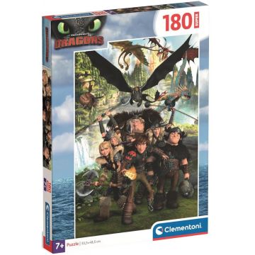 Puzzle pentru copii Clementoni din 180 piese - Cum să-ți dresezi dragonul