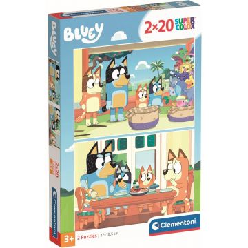 Puzzle pentru copii Clementoni din 2 x 20 piese - Bluey