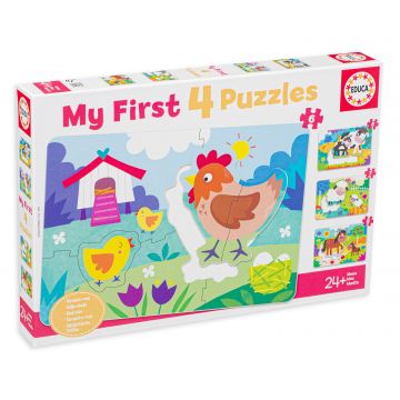 Puzzle pentru copii Educa 4 in 1 - Ferma mea