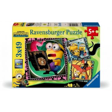 Puzzle Ravensburger de 3 x 49 piese - Minioni și monștri