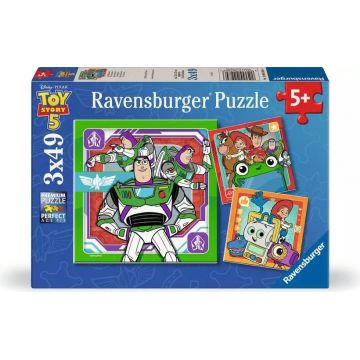 Puzzle Ravensburger de 3 x 49 piese - Misiunea jucăriilor