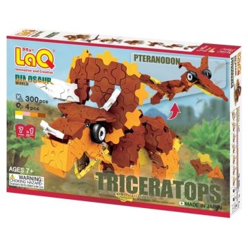 Set de construcție pentru copii LaQ Dinosaur World - Triceratops & Pteranodon, 304 piese
