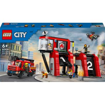 Constructor LEGO City - Stație de pompieri cu mașină de pompieri (60414)
