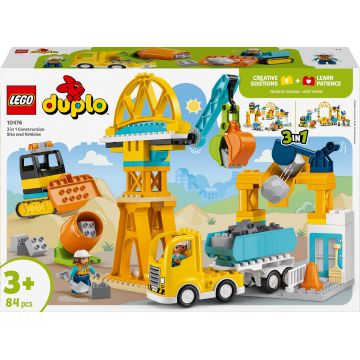 Constructor LEGO Duplo Town 3 în 1 - Șantier de construcții și utilaje (10476)