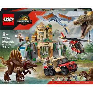 Constructor LEGO Jurassic World - Misiune aeriană cu Spinosaurus și Quetzalcoatlus (76976)
