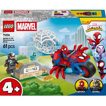 Constructor LEGO Marvel Super Heroes -Spidey pe o motocicletă vs. Rhino (11206)