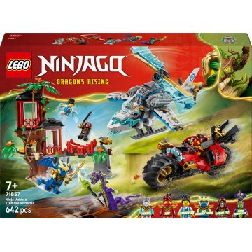 Constructor LEGO Ninjago - Bătălia cu căsuța din copac cu vehicule ninja (71857)