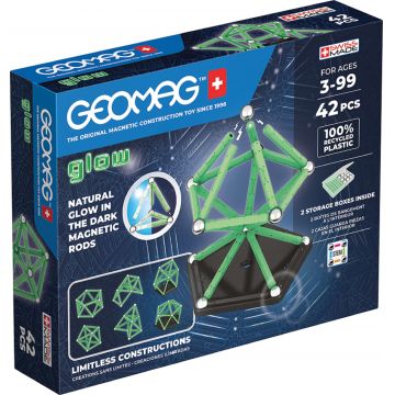 Constructor magnetic Geomag - Glow, 42 de piese