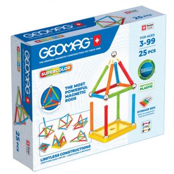 Constructor magnetic Geomag - Supercolor, 25 piese